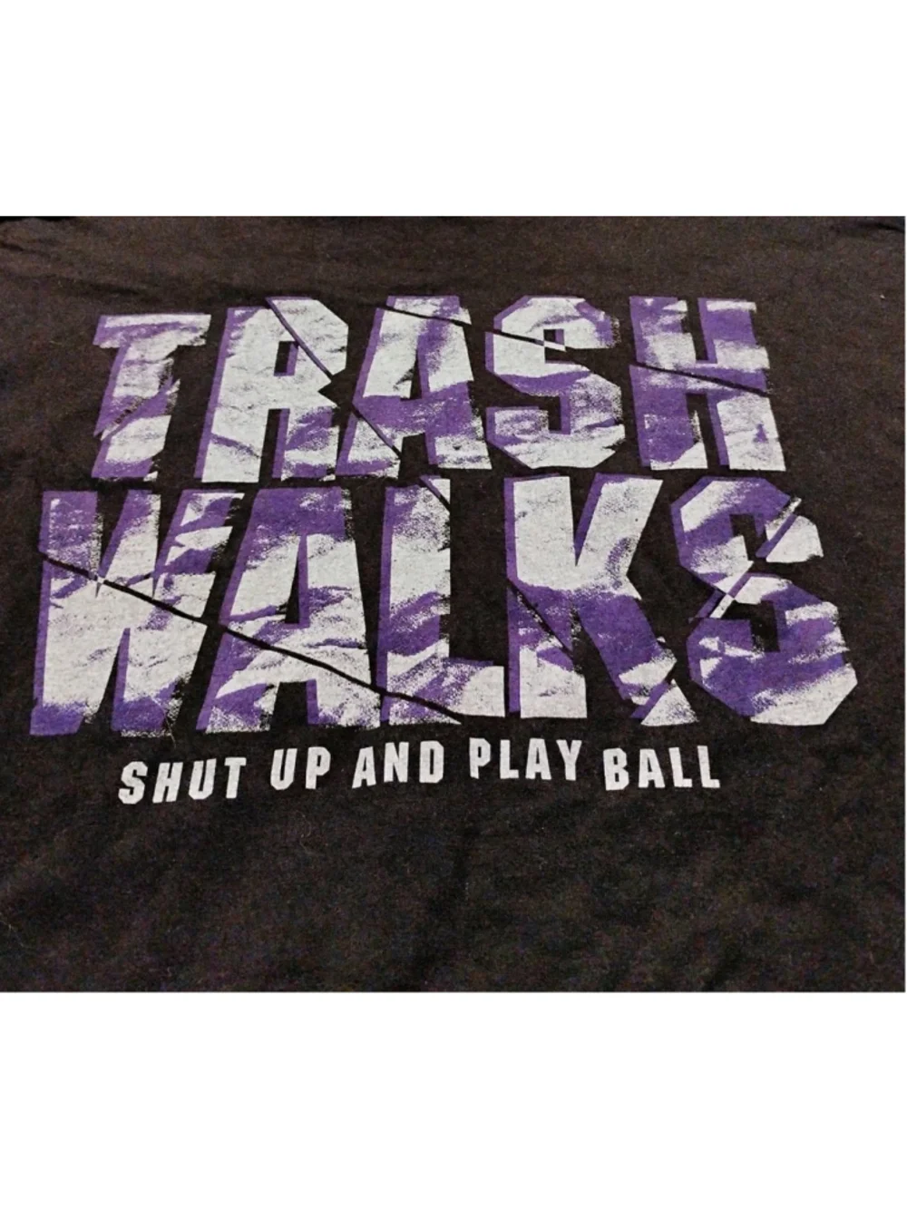Nike Action Talks Trash Walks Vintage T-Shirt 2XL Black/Purple Made in USA